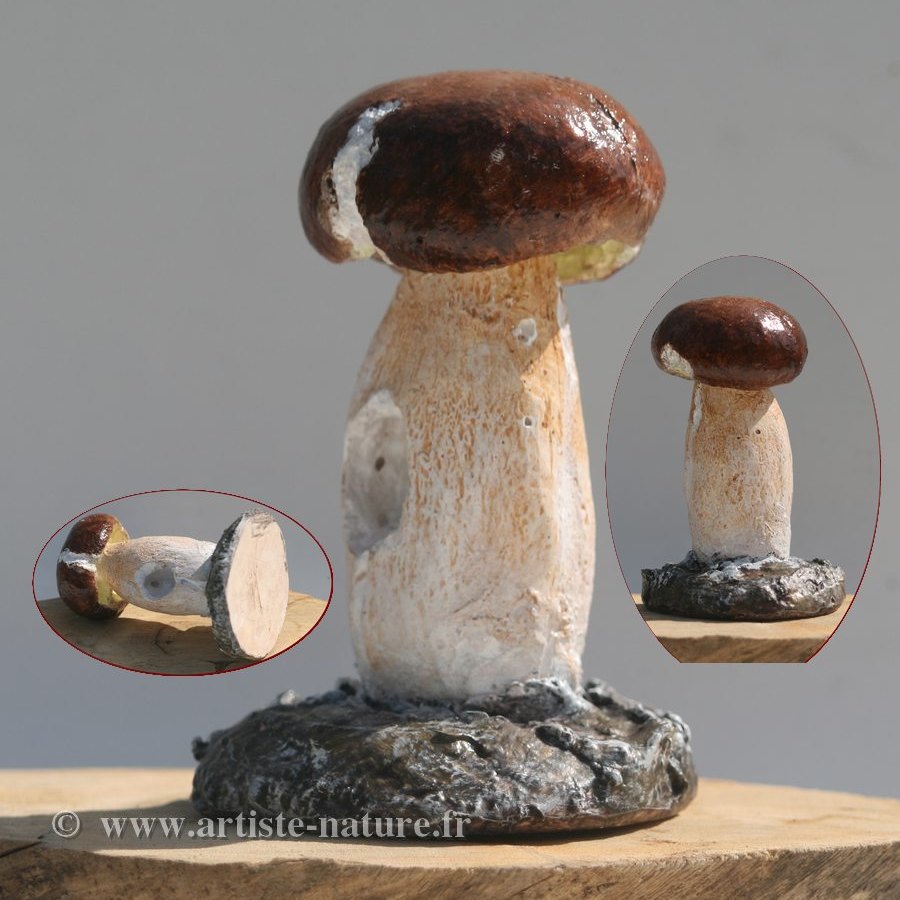 Statuettes de champignons réalistes .